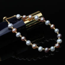 Свадебный красивый браслет из натурального пресноводного жемчуга, женский подарок на день рождения 2024 - купить недорого