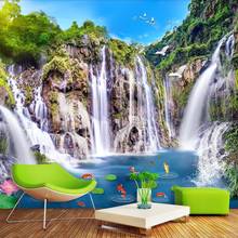 Custom 3D Wall Murals Wallpaper Waterfall Nature Landscape Large Mural Wallpaper Home Decor Living Room Bedroom Wall Painting 2024 - compre barato