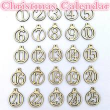 2020 Christmas 25PC Calendar Wooden Christmas Advent Calendar Gift Tags Number Home Decor Christmas Decorations Advent Calendar 2024 - buy cheap