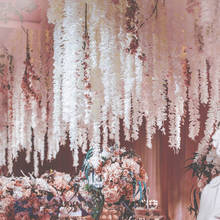 1 м искусственная Цветочная Орхидея из ротанга для свадьбы стена Цветочная композиция искусственные цветы лоза для дома подвесная гирлянда Настенный декор 2024 - купить недорого