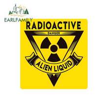 EARLFAMILY 13cm x 12.5cm Car Styling Radioactive Danger Car Bumper Sticker Window Decal Vinyl ALIEN LIQUID Car Stickers 2024 - buy cheap