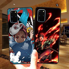 Cute Demon Slayer Anime Black Silicone Phone Case Cover For Samsung Galaxy S20 FE S8 S9 S10 Plus S10E Note 20 Ultra 10 Lite Pro 2024 - buy cheap