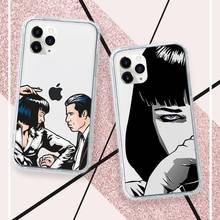 Pulp Fiction-funda transparente con dibujos animados para iPhone, carcasa bonita para teléfono móvil iPhone 11, 12 mini pro, XS MAX, 8, 7, 6, 6S Plus, X, 5S, SE, 2020, XR 2024 - compra barato