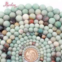 Natural Stone Beads Amazonite Multicolor Green Round Ball Beads For DIY Necklace Bracelet Jewelry Making Loose 15" Free Shipping 2024 - buy cheap