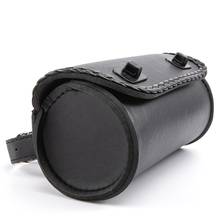 Universal Motorcycle Fork Bag PU Leather Handlebar Tool Pouch Sissy Bar Roll Storage Bag Saddle Bag with 2 Straps 2024 - buy cheap