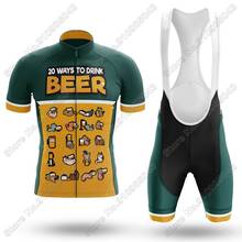 20 Ways To Drink Beer - Men's Cycling Jersey Set Summer Cycling Clothing Road Bike Suit Mountain Bicycle Shirt Bib Shorts MTB 2024 - buy cheap