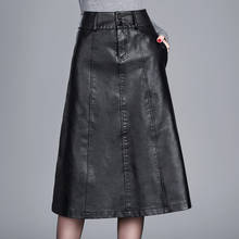 women Winter midi skirt 2020 spring womens high waist PU leather skirt faldas vintage saias plus size M-4XL Fashion autumn P354 2024 - buy cheap