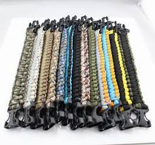 Can Choose Colors Parachute Cord Climbing Camping Emergency Survival Paracord Bracelet Whistle Buckle Outdoor Sports Bracelets 2024 - buy cheap