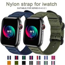 Nato Nylon sport Watchband For iWatch 5 4 3 2 1 For Apple Watch Band 38mm 40mm Watch Strap 42mm 44mm Black Wrist Bracelet 2024 - buy cheap