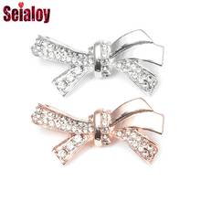 Seialoy acessórios de laço ornate, pingente para pulseira, colar fashion, cor prata & ouro rosa, acessório de joia com laço 2024 - compre barato