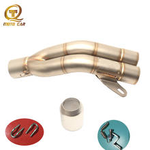 Universal Motorcycle Exhaust Pipe Muffler 51MM Double Outlet Scooter Escape For R1 Z750 Z800 KTM Pit Bike Pitbike R6 Honda 2024 - buy cheap