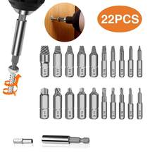 Extractor de tornillos dañados, juego de brocas, Extractor de pernos, herramienta de extracción de pernos, 22 Uds. 2024 - compra barato