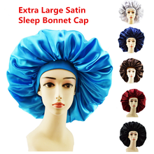 Gorro de seda satinada para dormir, gorro Extra grande Jumbo para día y noche, gorros de quimio, cubiertas para el cabello de salón con banda ancha elástica 2024 - compra barato