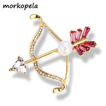 Morkopela-broche de flecha de Cupido para mujer, broche de diamantes de imitación, Pin Simple, accesorios, broches de moda, Clip de bufanda de Metal, joyería para ropa 2024 - compra barato