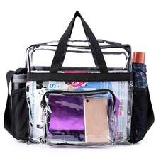 Transparent Tote Bag Stadium Security Travel and Gym Clear Bag, See Through Tote Bag for Work, Sports Games and Concerts 2024 - buy cheap