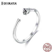 GOMAYA 925 Sterling Silver Rings For Women Romantic Rose Open Adjustable Flower Ring Engagement Korean Fine Jewelry New Listing 2024 - buy cheap