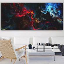 WANG ARTT-pintura al óleo de nube, póster artístico de pared negro y rojo, cuadro en lienzo, arte de pared para decoración de sala de estar y hogar 2024 - compra barato