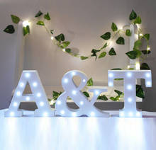 Letras autônomas de led para decoração de casamento, letras de madeira para iluminação indireta (não inclusas) 2024 - compre barato