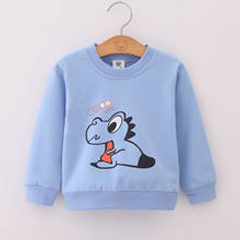 Bebê meninos hoodies unissex azul dos desenhos animados dinossauro roupas de treino recém-nascidos camisolas tamanho 1 2 3 ano crianças bebê meninas roupas 2024 - compre barato