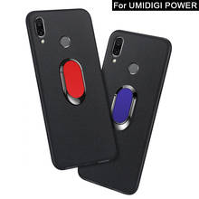 Чехол Umidigi Power роскошный 6,3 дюймовый мягкий черный пластиковый металлический чехол с кольцом на палец для Umidigi Power защита экрана закаленное стекло 2024 - купить недорого