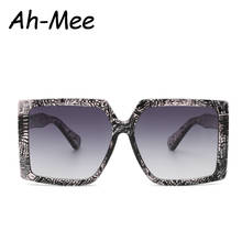Óculos de sol quadrados grandes para mulheres, uv400, com gradiente, vintage, marca de luxo, tendência, armação preta 2024 - compre barato
