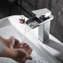 Basin Faucet Chrome Waterfall Faucet Mixer Tap Brass Bathroom Faucet Bathroom Basin Faucet Mixer Tap Hot and Cold Sink faucet 2024 - buy cheap