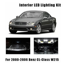 19 pces branco erro livre carro led leitura mapa dome luz placa de licença lâmpada interior kit para 2000-2006 mercedes benz cl-classe w215 2024 - compre barato