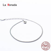 La monada 15 + 3cm prata fina 925 jóias pulseira feminino mulher única corrente minimalista pulseiras para mulher prata 925 esterlina 2024 - compre barato