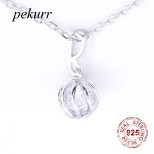 Pekurr 925 colares de prata esterlina femininos, joias finas de zircônia vazada com pedras preciosas para corrente 2024 - compre barato