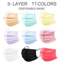 10/50/100Pcs Mask Disposable Face Masks 3 Layer Filter Mouth Mask Nonwoven mascarillas Anti-dust Masks Multiple Color Mask 2024 - buy cheap