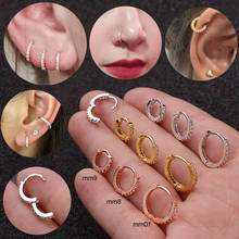 Starose 1pc Nose Septum Rings Clicker Hoop Earrings Clip Ear Tragus Cartilage Daith Helix Lobe Earring Stud Ear Piercing Jewelry 2024 - buy cheap