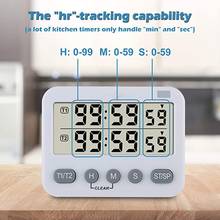 Temporizador de cocina con pantalla Digital electrónica, cronómetro Digital con pantalla grande, reloj despertador de cuenta atrás para cocinar, cronómetro para dormir 2024 - compra barato