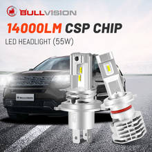 BULLVISION Mini Hb3 Hb4 LED Car Lamps 6000K H8 H9 H11 Headlight Bulbs 4300K 8000K Fog Lights Super H7 H4 9005 9006 Diode 12V 55W 2024 - buy cheap