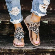 Women Sandals 2020 New Leopard Print Summer Shoes Women Large Size Andals Flat Women Sandals Womens Summer Shoes 2024 - buy cheap