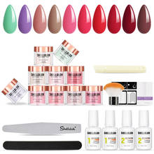 Shelloloh-Juego de polvo de inmersión para uñas, todo para manicura, Base, capa superior, Kit de Gel, pinceles para manicura 2024 - compra barato