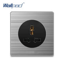 Wallpad MF Socket Multifunction Wall Power Socket Electric Outlet Silver Stainless Steel Panel For Home 2024 - buy cheap