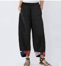 1 шт./лот, женские хлопковые льняные винтажные брюки, летние нестандартные брюки с эластичной резинкой на талии 2024 - купить недорого