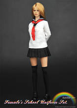 Female Student Dress School Uniform Set The Summer White Gown Black Suit for 12inch Action Figure DIY 2024 - buy cheap