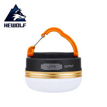 Hewolf-luz LED para acampada, lámpara colgante de noche, multifuncional, ultraligera, cargador de emergencia, uso de batería 2024 - compra barato