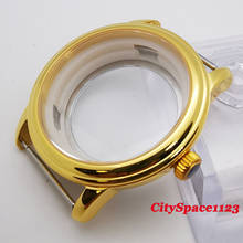 Corgeut-piezas de reloj de acero inoxidable, cristal de zafiro dorado, funda compatible con ETA 2836, Miyota 8215, movimiento ST1612, 40mm 2024 - compra barato