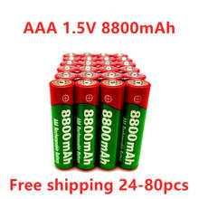 24-80pcs 2021 New 1.5V AAA rechargeable battery 8800mah AAA 1.5V New Alkaline Rechargeable batery for led light toy mp3 wait 2024 - buy cheap