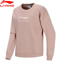 Li-Ning, женские трендовые свитера, теплые, 64% полиэстер, 36% хлопок, свободный крой, подкладка, Спортивная Толстовка, топы, AWDP486 COND19 2024 - купить недорого