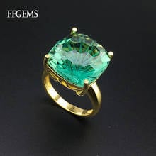 FFGems-anillos de cristal verde Natural para mujer, Plata de Ley 925 auténtica, amatista, cuarzo, piedras preciosas, joyería fina, regalo de compromiso de boda 2024 - compra barato