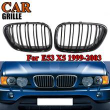 Grade frontal de reposição para bmw, para bmw x5 e53 de 1998 a 2003, design duplo, preto brilhante 2024 - compre barato