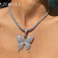 ZOVOLI Statment Big Butterfly Pendant Necklace For Women Butterfly Jewelry Choker Chain Goth Necklaces Women Crystal Necklace 2024 - buy cheap