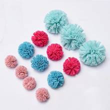 Colorful 25mm Mesh Elastic Flower Balls Lace Ball DIY Gauze  Flower Pompoms Craft Plush Pendant For Head Hair Wedding Accessorie 2024 - buy cheap