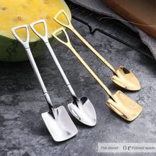 Stainless Steel Iron Shovel Spoon Coffee Ice Cream Spoon Engineering Shovel Retro Cute Square Head Spoon Kitchen Gadget 2024 - buy cheap