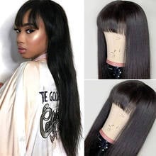 Straight Human Hair Wigs With Bangs Glueless Human Hair Bob Wigs For Black Women Cheap U Part Wig Raw Indian Remy Blonde Wig 2024 - buy cheap