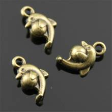 10pcs/lot Jewelry Making DIY Handmade Craft Charms Antique Bronze Color 15x9x5mm Dolphin Pendant 2024 - buy cheap