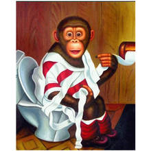 Full square DIY 5D Diamond Painting Cartoon Monkey Toilet Cross Stitch Mosaic Embroidery 3d Diamond Home Decor gifts 2024 - buy cheap